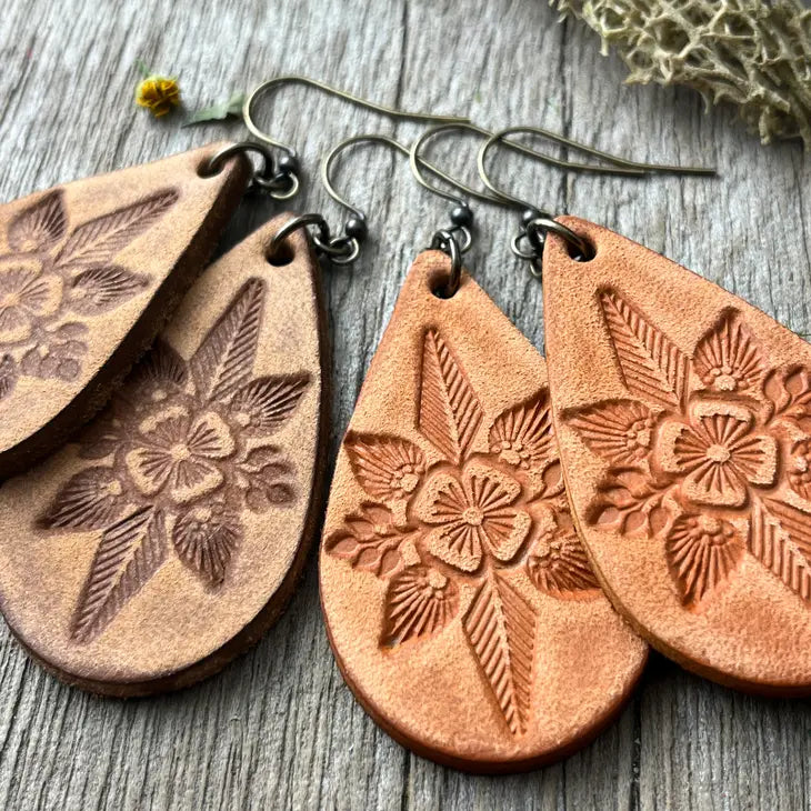 Leather on sale western earrings