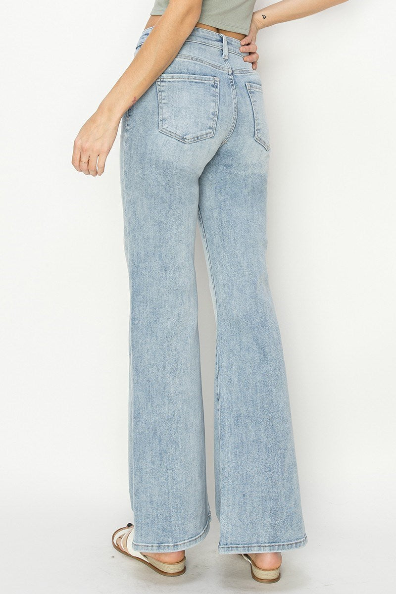 Risen High Rise Front Draw String Jeans