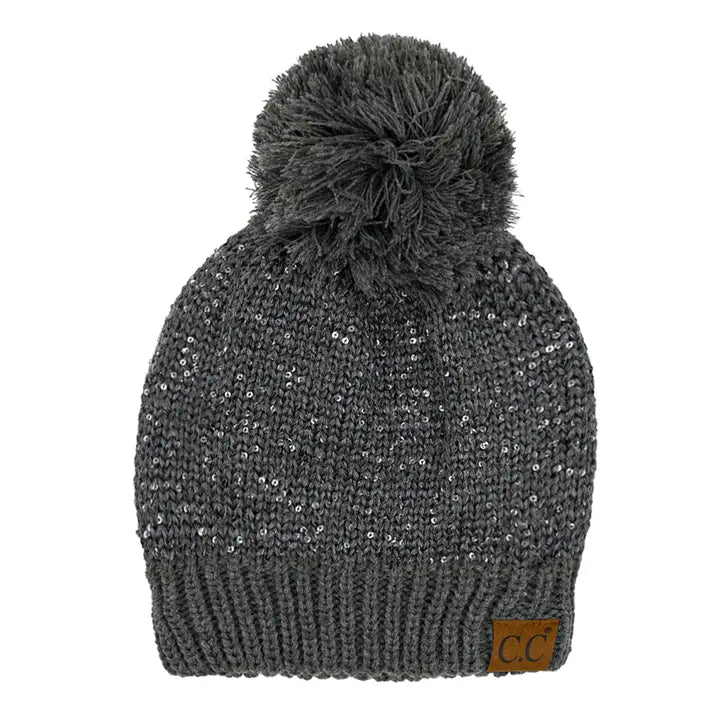 CC Sequin Pom Beanie