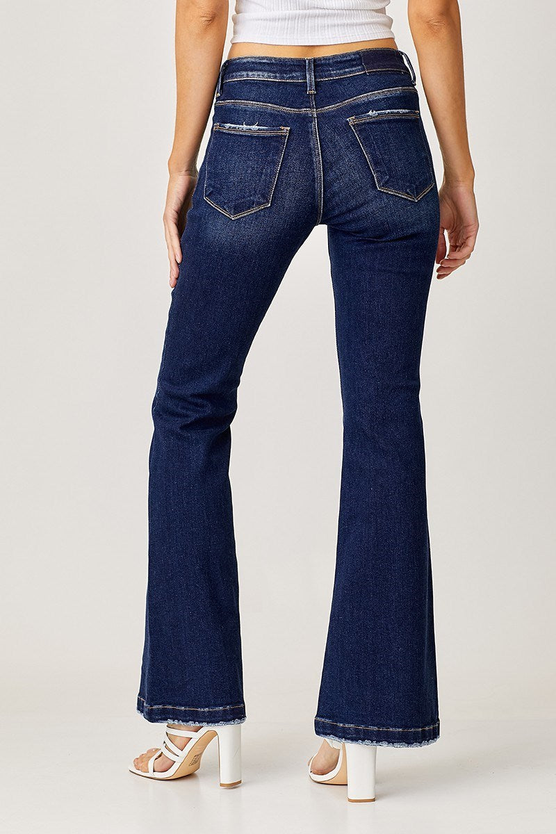 Risen Low Rise Flare Jeans