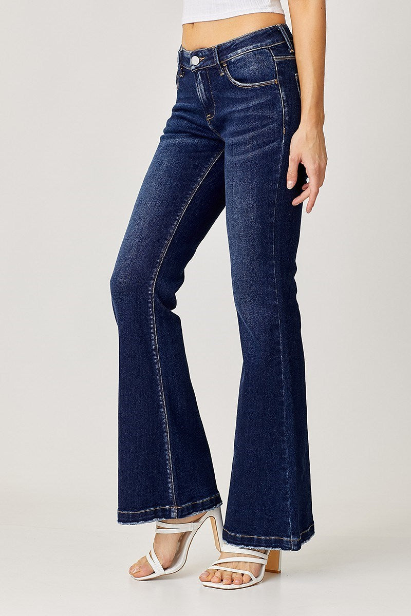 Risen Low Rise Flare Jeans