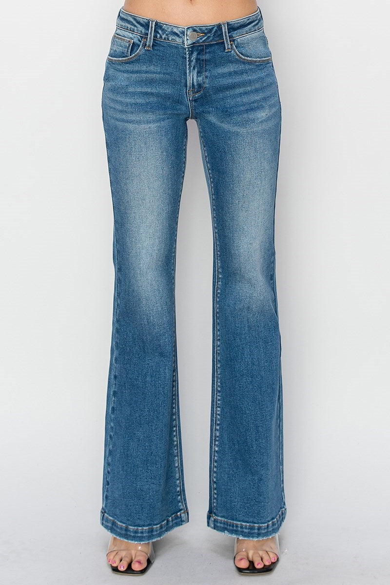 Risen Low Rise Flare Jeans