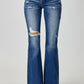 Risen Mid Rise Flare Button Down Jeans