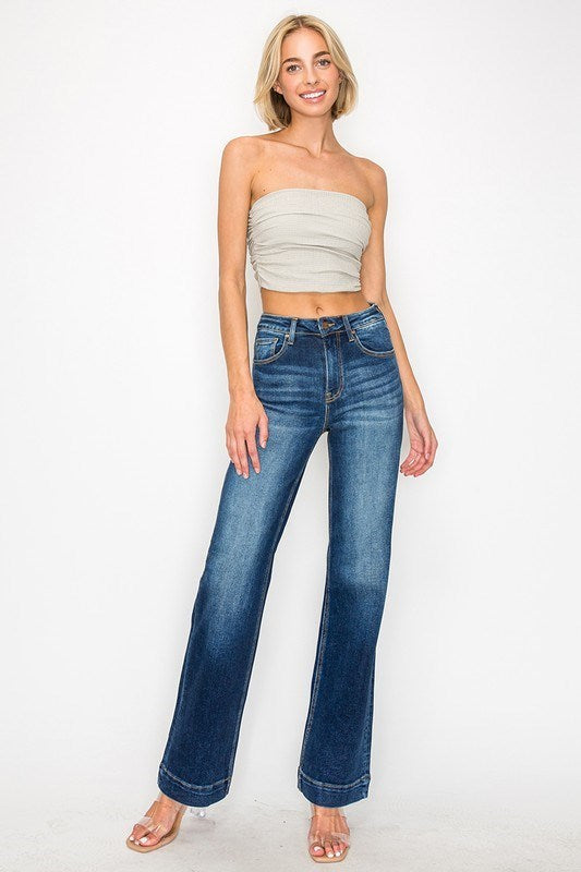 Risen High Rise Straight Jeans