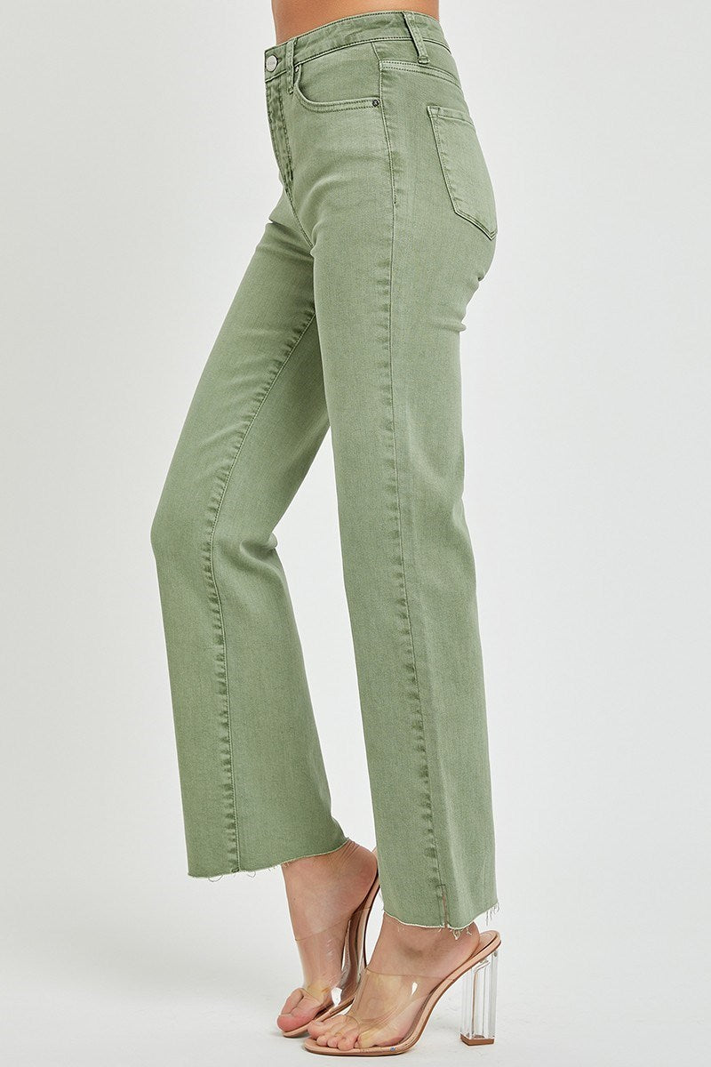 Risen High Rise Olive Straight Pant