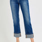 Risen High Rise Straight Cuffed Jeans