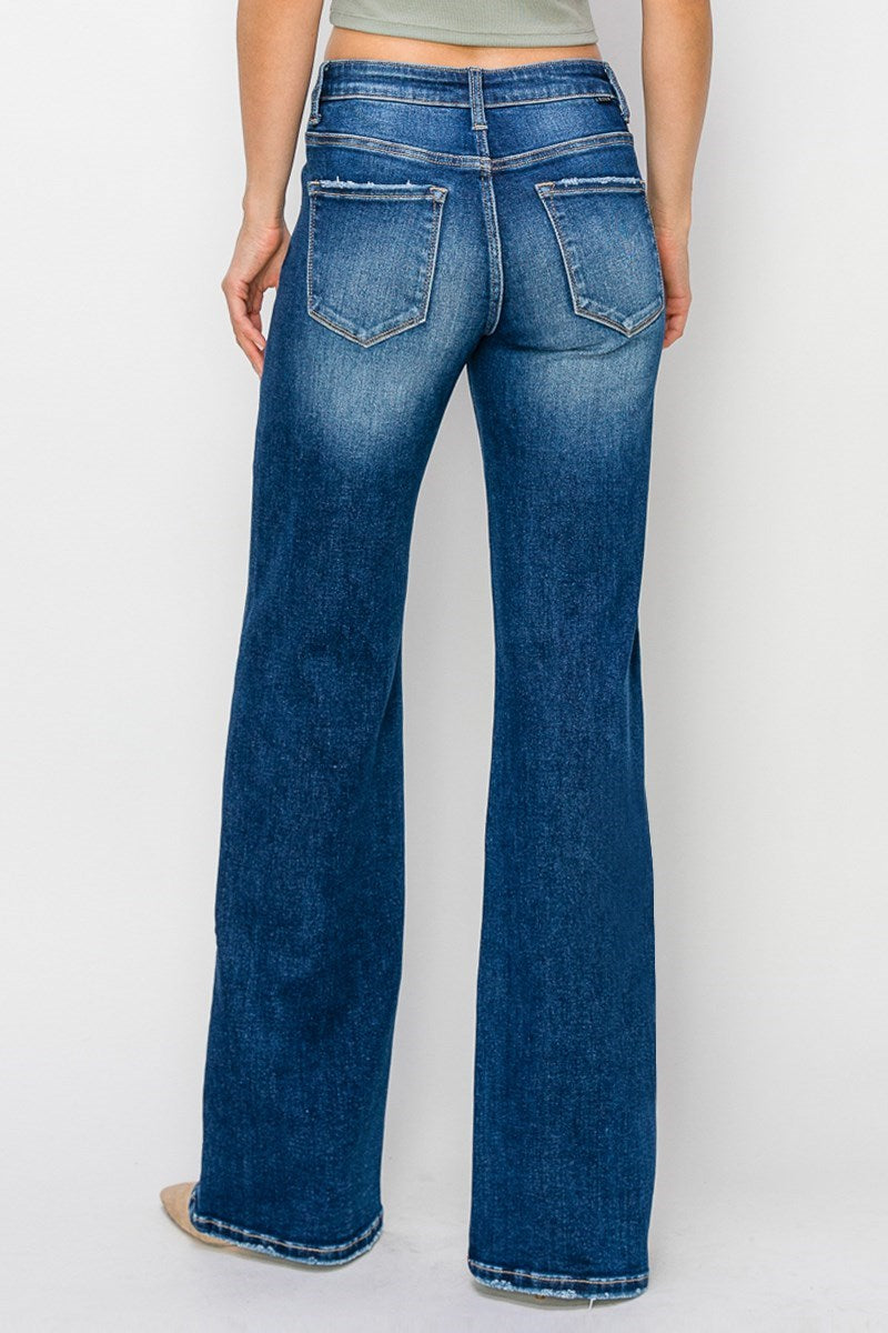 Risen Mid-Rise Star Straight Jeans