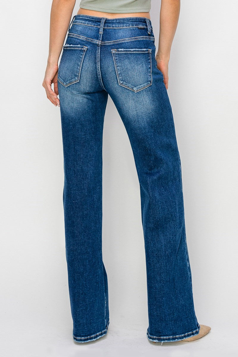 Risen Mid-Rise Star Straight Jeans