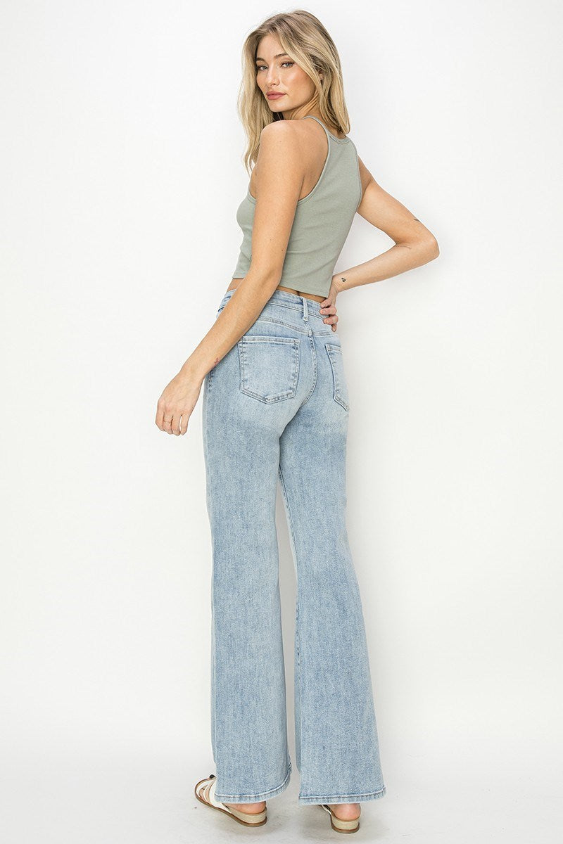 Risen High Rise Front Draw String Jeans