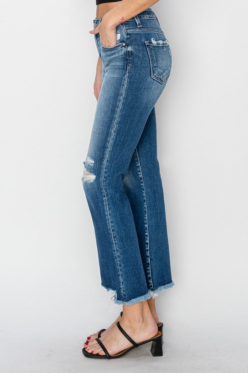 Risen Mid Rise Frayed Jean