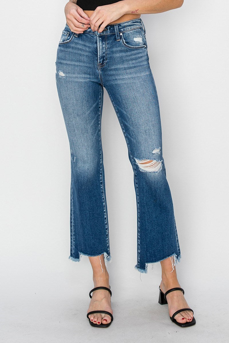 Risen Mid Rise Frayed Jean