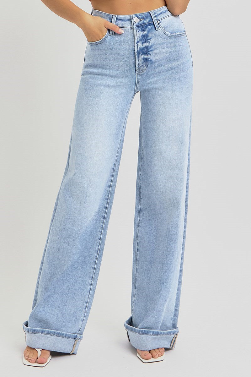 Risen TC High Rise Wide Cuffed Jean