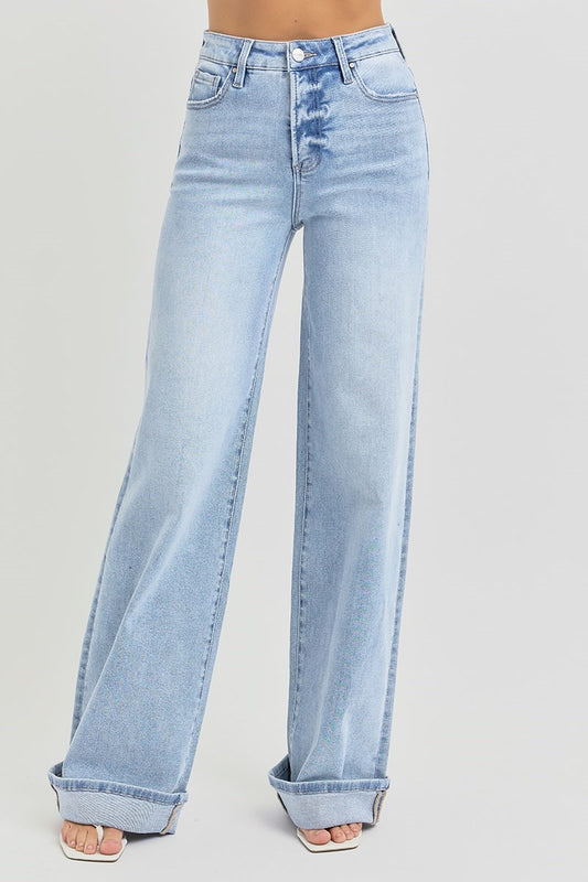 Risen TC High Rise Wide Cuffed Jean