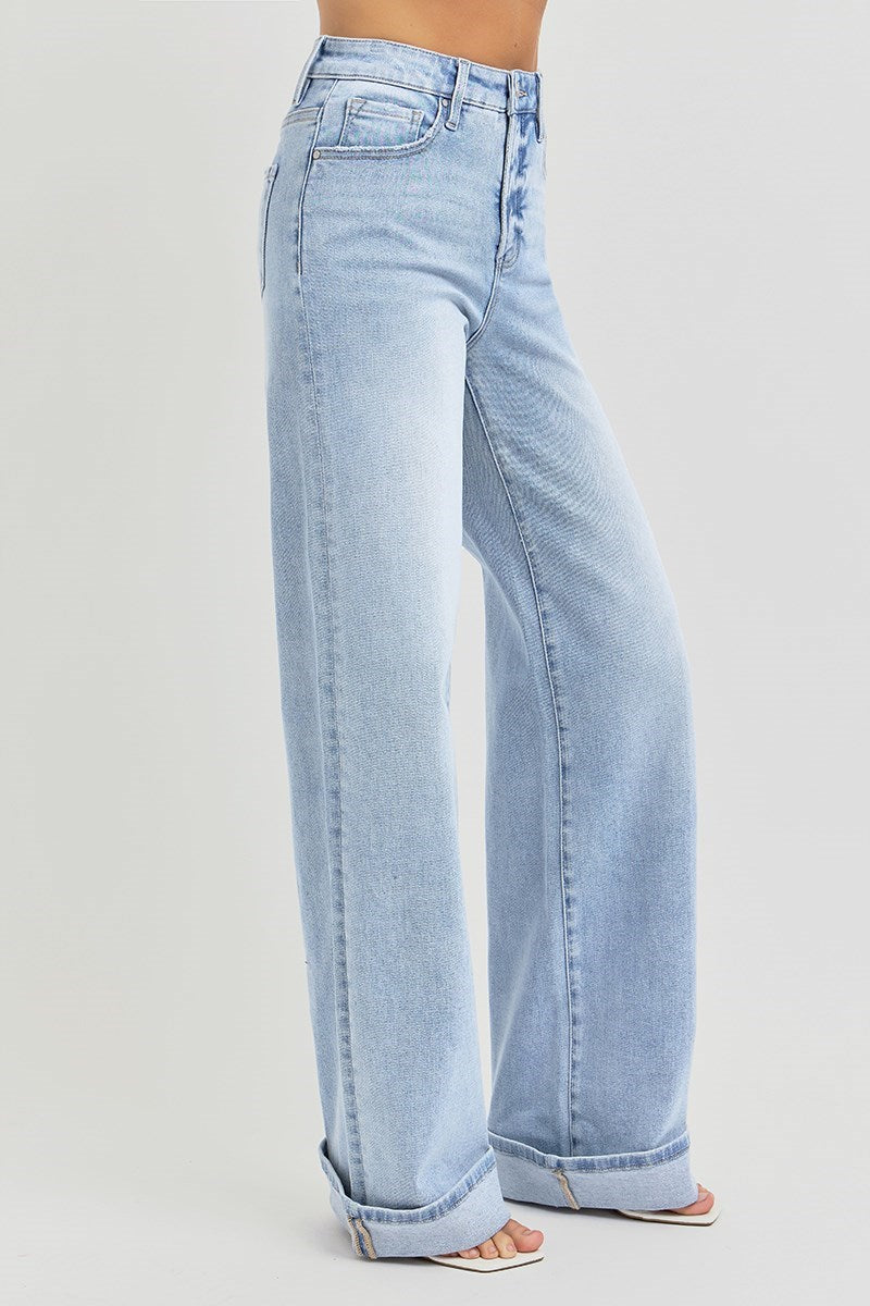 Risen TC High Rise Wide Cuffed Jean