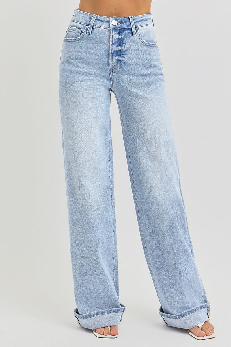 Risen TC High Rise Wide Cuffed Jean