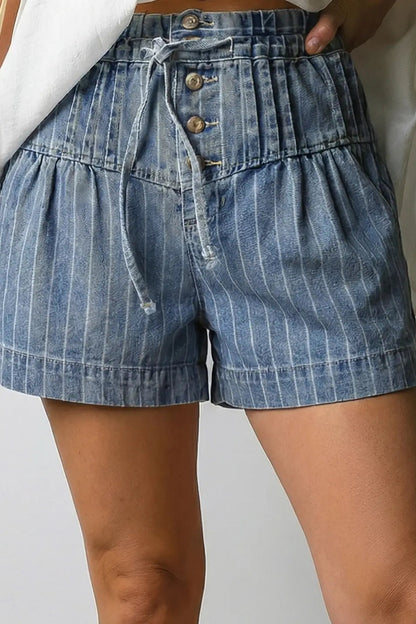Retro Blue Denim Shorts