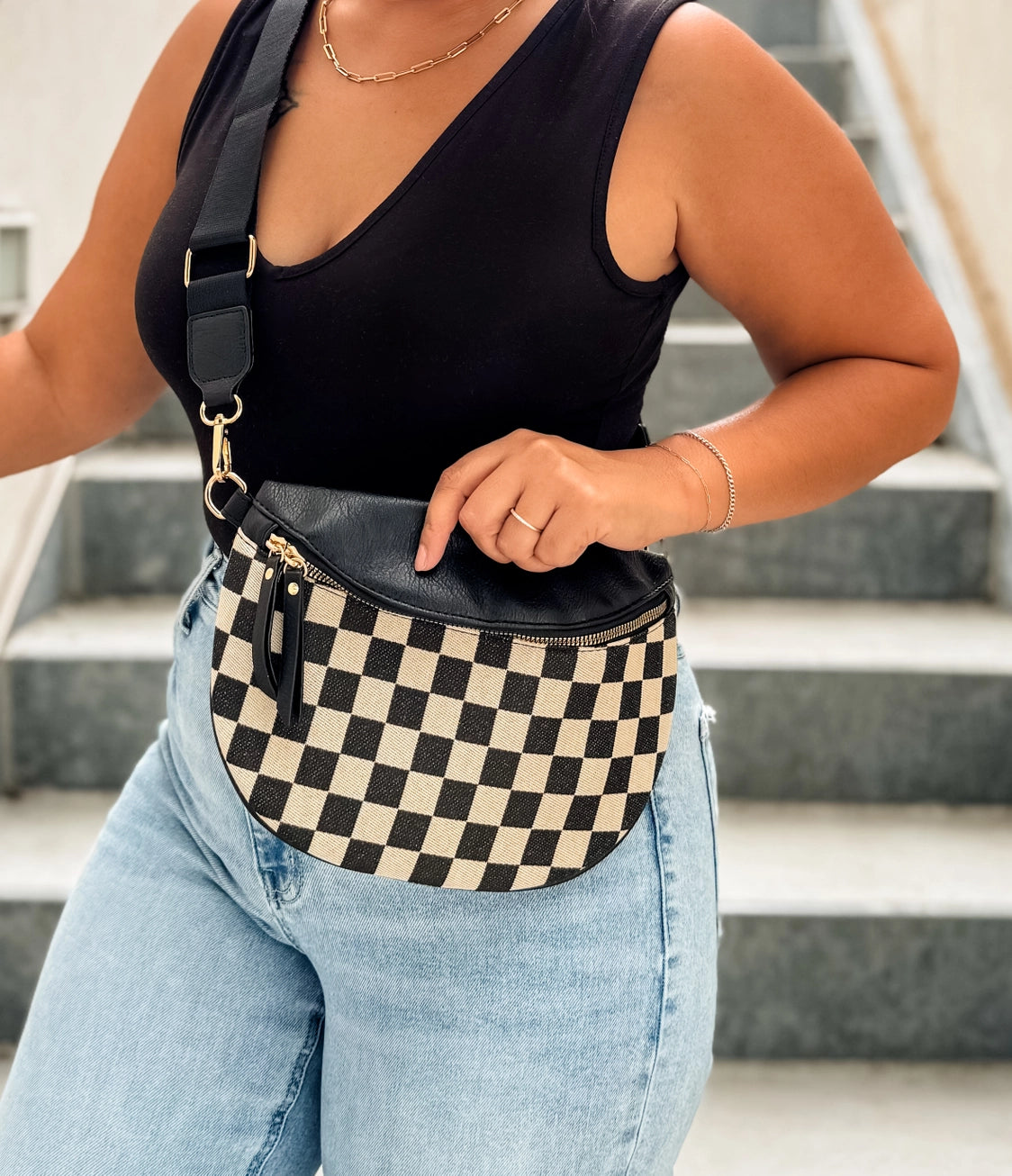 Checkered Crossbody Bag