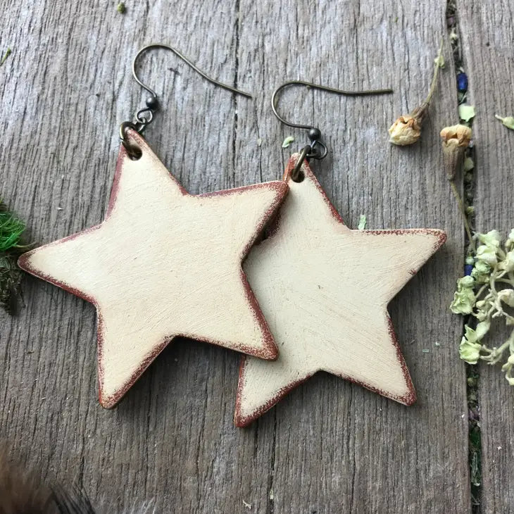 Hand Painted Star Earrings