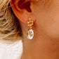 White flower dangle earrings