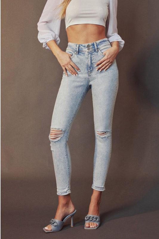 KanCan High Rise Folded Skinny Jean