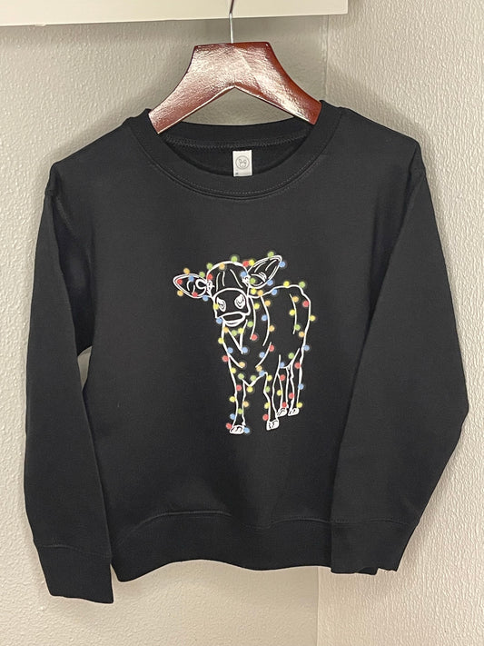 Christmas Cow Sweatshirt - Kids